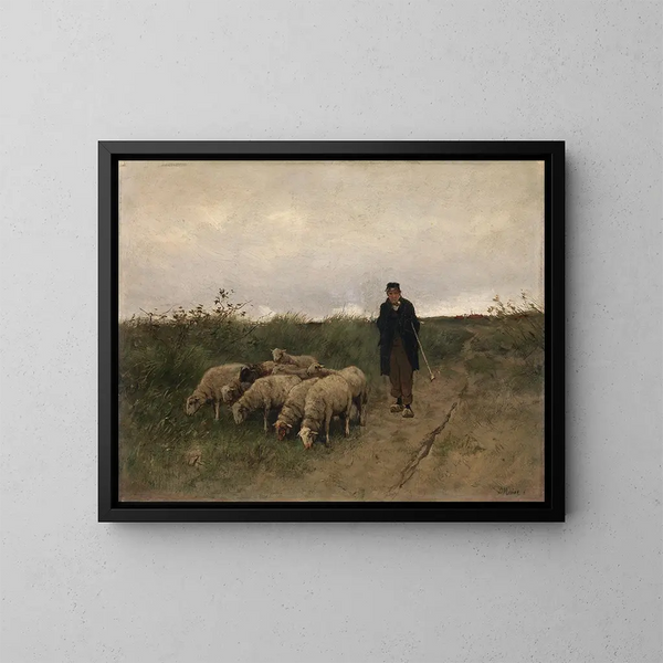 Shepherds and sheep - Anton Mauve — framed artwork on a wall