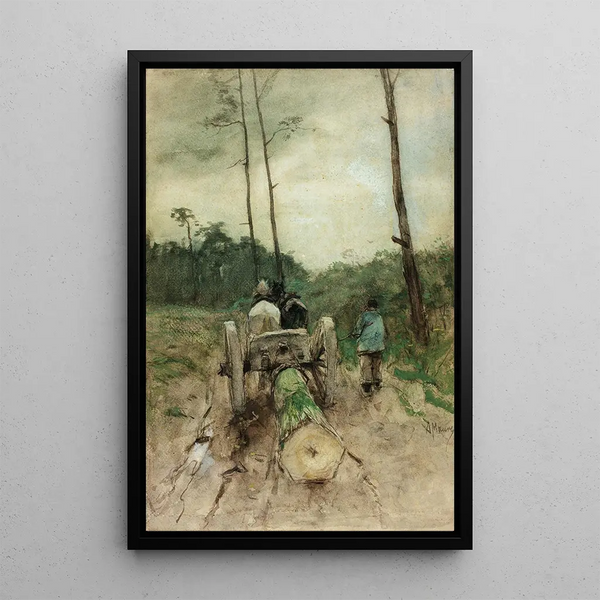 Reproductie van het schilderij De boswachterswagen - Anton Mauve