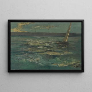 Anton MllerWischin - Bewegter See mit Segelboot.webp