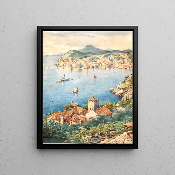 A view of Dubrovnik - Anton Perko — framed artwork on a wall