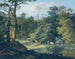 Abreuvoir voor het vee in het bos, links een jager - Anton Radl — weergave van het kunstwerk