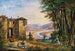 Scene in Salzburg, reizigers die rusten met uitzicht op de Luegpas - Anton Reiffenstuhl — weergave van het kunstwerk