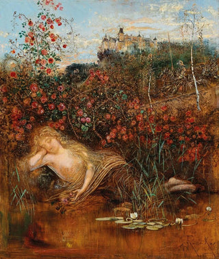 Anton Romako - A Kamptal Nymph under a Rose Hedge.webp
