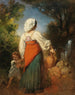 Vrouw uit Italië met kind bij de fontein - Anton Romako — weergave van het kunstwerk