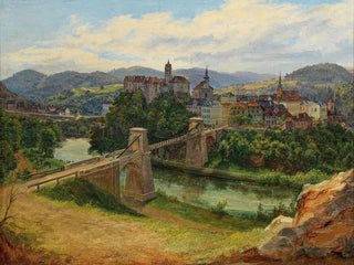 Anton Schiffer - A View of the Town of Loket in the Czech Republic Elbogen an der Eger.webp