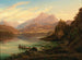 Vue du lac Altausseer vers le Karlseisfeld au Dachstein, le haut Seirrstein et les ruines de Pfluigsberg et de la maison du baron Zedlitz au bord du lac - Anton Schiffer — weergave van het kunstwerk