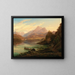 Vue du lac Altausseer vers le Karlseisfeld au Dachstein, le haut Seirrstein et les ruines de Pfluigsberg et de la maison du baron Zedlitz au bord du lac - Anton Schiffer — ingelijst kunstwerk aan de muur