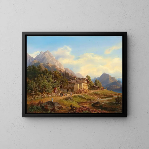 Partie au Hintersee dans la Ramsau près de Berchtesgaden - Anton Schiffer — framed artwork on a wall