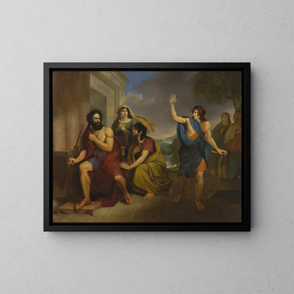 The anger of Saul against David - Antoni Brodowski — framed artwork on a wall