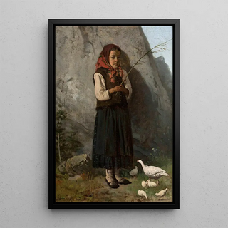 Antoni Gramatyka - Girl with geese.webp