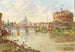 van Rome met het Château Saint-Ange, de Pont Saint-Ange en de Basiliek van Sint-Pieter op de achtergrond - Antonietta Brandeis — weergave van het kunstwerk