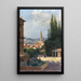 Florence, uitzicht op het Palazzo Vecchio vanaf de Boboli-tuinen - Antonietta Brandeis — ingelijst kunstwerk aan de muur