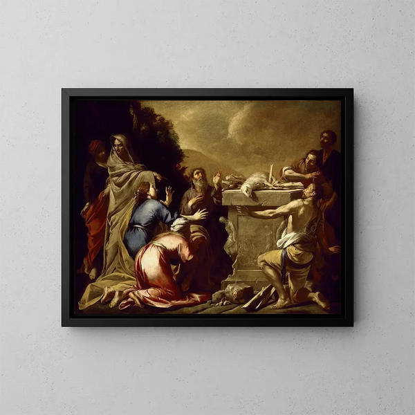 The Sacrifice of Noah - Antonio de Bellis — framed artwork on a wall