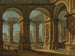 Een caprice van Rome met het Colosseum en de Titusboog - Antonio Joli — weergave van het kunstwerk