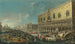 Le Molo Venise die naar het westen kijkt met de ontvangst van de apostolische nonce Carlo Gaetano Stampa 1667-1742, later kardinaal-aartsbisschop van Milaan, in het Paleis van de Doge op 15 juli 1721 - Antonio Stom — weergave van het kunstwerk