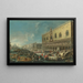 Le Molo Venise die naar het westen kijkt met de ontvangst van de apostolische nonce Carlo Gaetano Stampa 1667-1742, later kardinaal-aartsbisschop van Milaan, in het Paleis van de Doge op 15 juli 1721 - Antonio Stom — ingelijst kunstwerk aan de muur