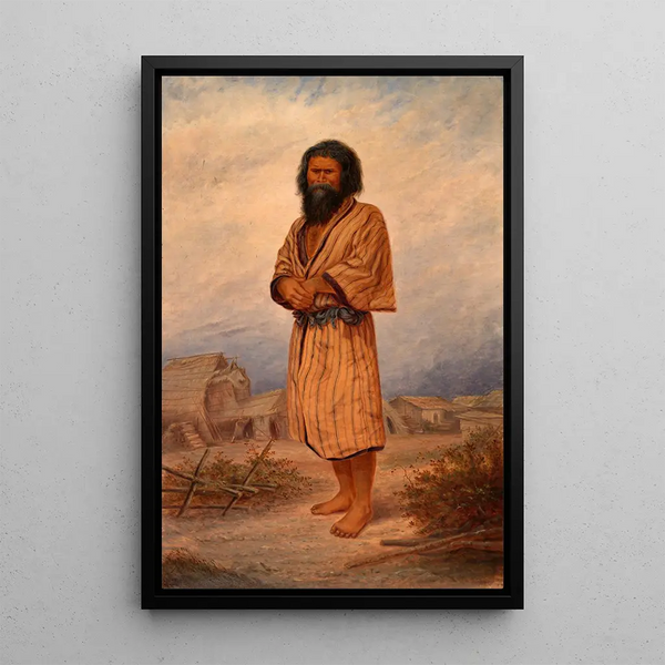 Homme Aïnou - Antonio Zeno Shindler — framed artwork on a wall