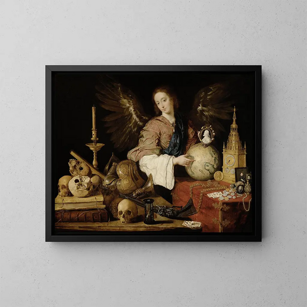 van de Allégorie de la vanité - Antonio de Pereda | Schilderij — ingelijst kunstwerk aan de muur