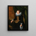 Portret van een elegante dame staand naast een stoel - School van Antwerpen — ingelijst kunstwerk aan de muur