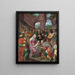 L'Adoratie der Wijzen - School van Antwerpen — ingelijst kunstwerk aan de muur