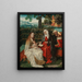 van Het Madonna en Kind met Sint Anna in een omheinde tuin met Joachim en Jozef daarachter - School van Antwerpen — ingelijst kunstwerk aan de muur