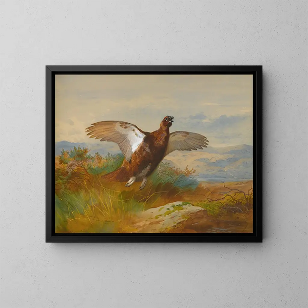 Roodwild in vlucht - Archibald Thorburn — ingelijst kunstwerk aan de muur