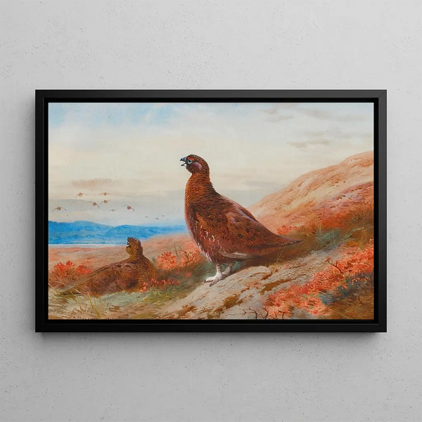 Het Uitdaging - Archibald Thorburn — ingelijst kunstwerk aan de muur