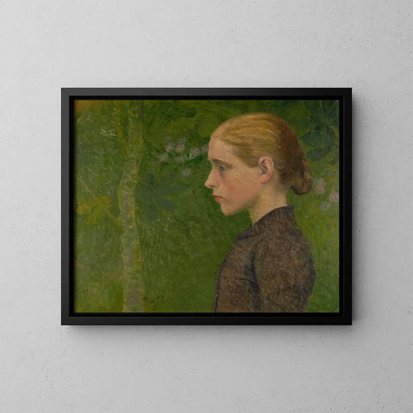 Young peasant woman bust - Aristide Maillol — framed artwork on a wall