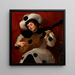 Arlequin met een gitaar - Giacinto Tesio — ingelijst kunstwerk aan de muur