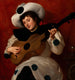 Arlequin met een gitaar - Giacinto Tesio — weergave van het kunstwerk