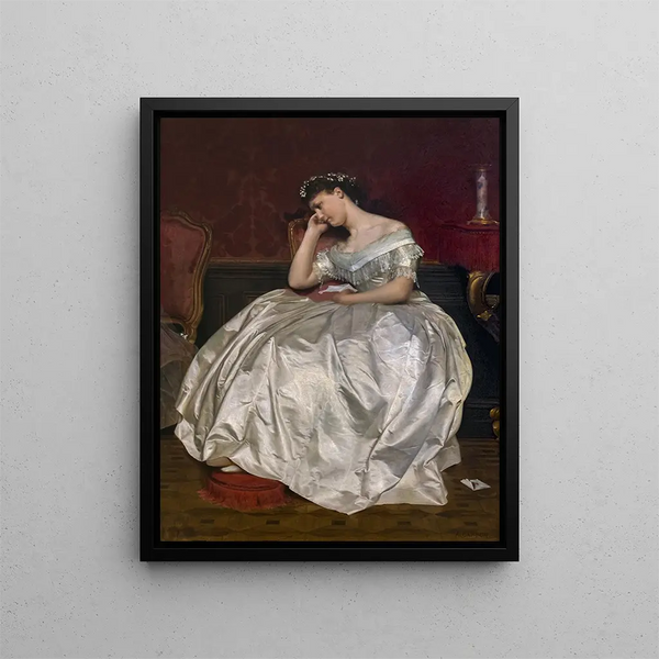 Too Late or the Letter - Armand Cambon — framed artwork on a wall