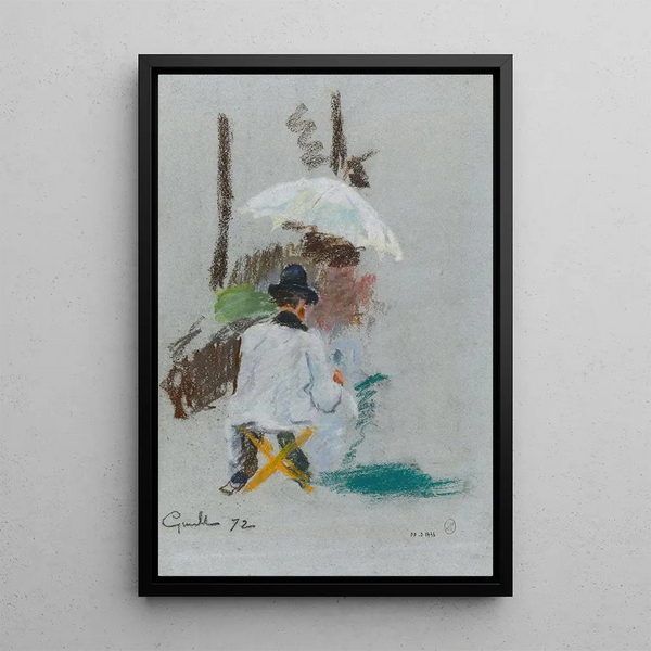 Artist at his easel - Armand Guillaumin — framed artwork on a wall