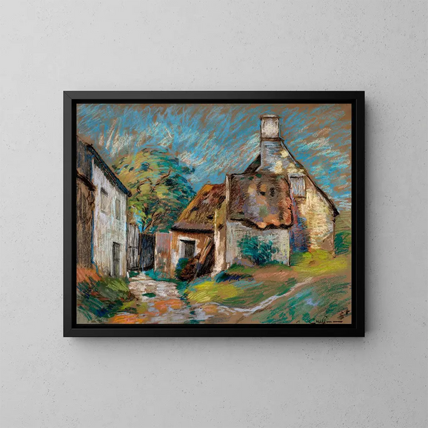 Cottages - Armand Guillaumin — framed artwork on a wall