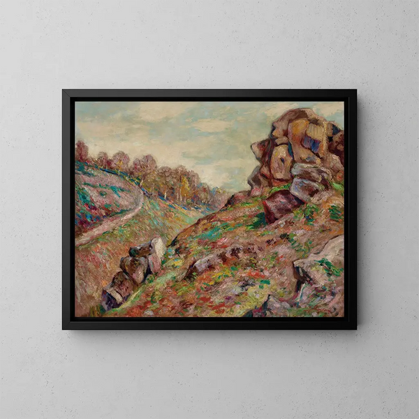 Height of the Plinth, landscape of the Creuse - Armand Guillaumin — framed artwork on a wall