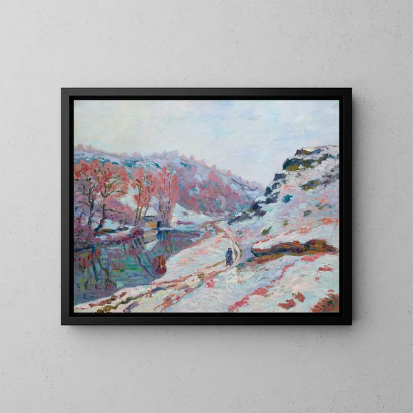 La vallée de la Sedelle sous la neige - Armand Guillaumin — framed artwork on a wall