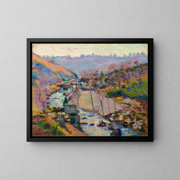 The Ravine of Madness at Crozant - Armand Guillaumin — framed artwork on a wall