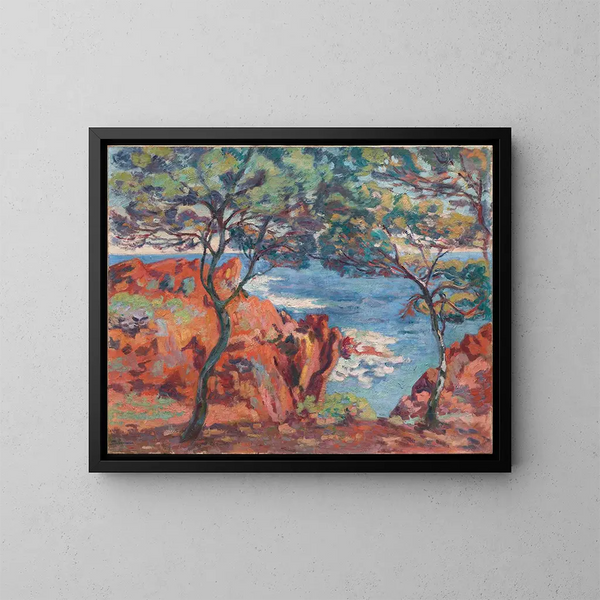 Rochers de l'île Besse à Agay - Armand Guillaumin — framed artwork on a wall