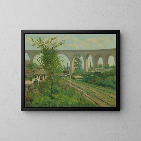 L'aqueduc d'Arcueil at the Sceaux level crossing - Armand Guillaumin — framed artwork on a wall