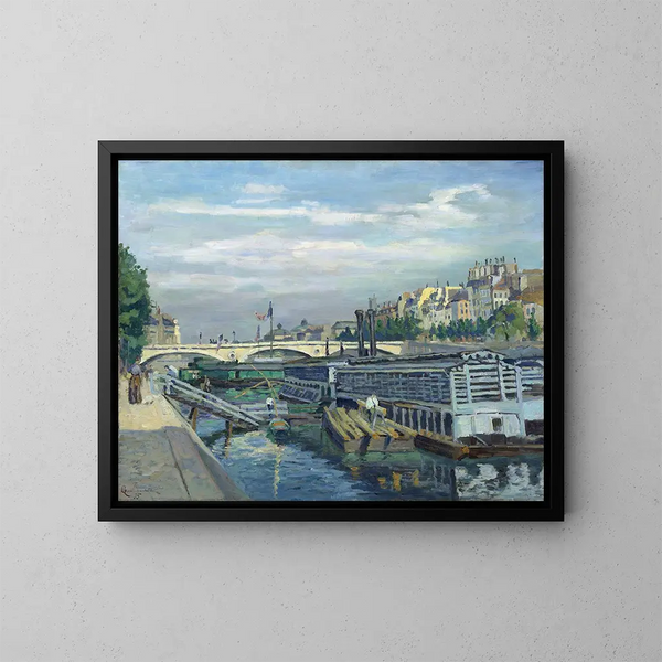 Le pont Louis-Philippe - Armand Guillaumin — framed artwork on a wall