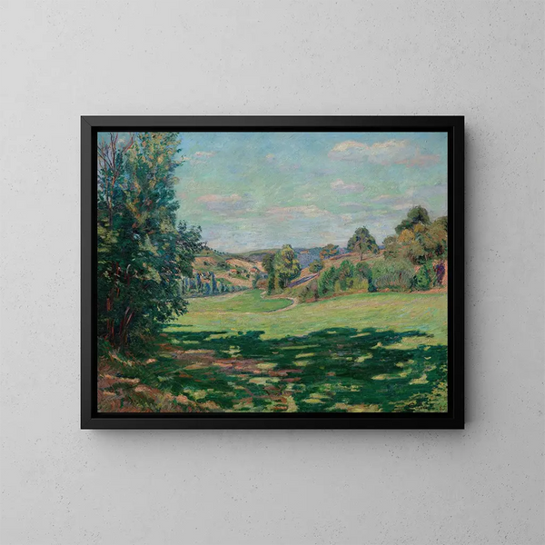 Village sur le coteau de la vallée de Chevreuse - Armand Guillaumin — framed artwork on a wall