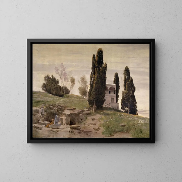 Rest during the Flight into Egypt - Arnold Böcklin — framed artwork on a wall