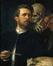 Zelfportret met de Dood die viool speelt - Arnold Böcklin — weergave van het kunstwerk