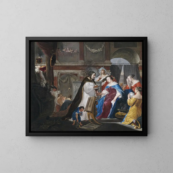 Les funérailles de la reine Artémise pour le roi Mausole - Arnold Houbraken — framed artwork on a wall