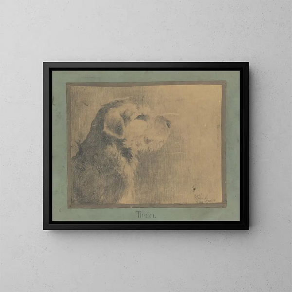 Hond getrokken - Arnold Peter Weisz-Kubínčan — ingelijst kunstwerk aan de muur