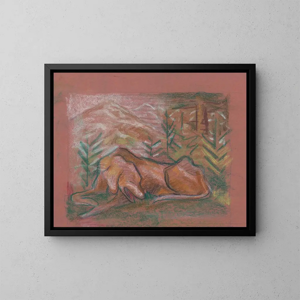 Hond in het bos - Arnold Peter Weisz-Kubínčan — ingelijst kunstwerk aan de muur