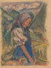 Girl with a dog in a landscape - Arnold Peter Weisz-Kubínčan — artwork view