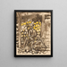 Wood sawing painting - Arnold Peter Weisz-Kubínčan — framed artwork on a wall