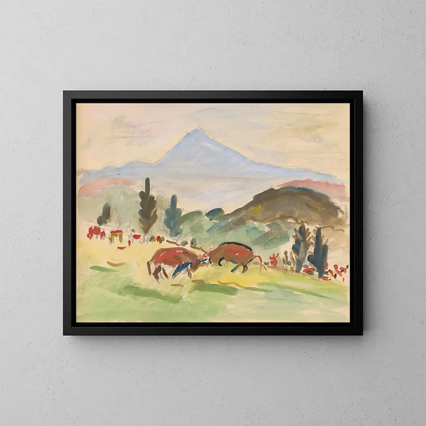 Ski schilderij 20 vellen - Arnold Peter Weisz-Kubínčan — ingelijst kunstwerk aan de muur