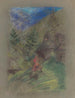 Woman with a Child in Front of Chalets - Arnold Peter Weisz-Kubínčan — artwork view