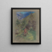Woman with a Child in Front of Chalets - Arnold Peter Weisz-Kubínčan — framed artwork on a wall